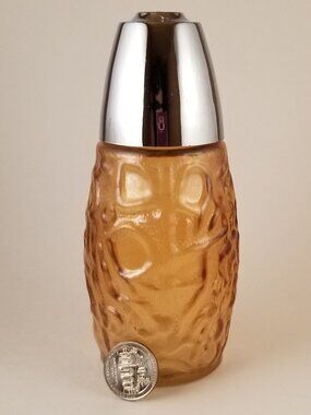 GEMCO Sugar Shaker Harvest Gold or Amber textured glass EUC!